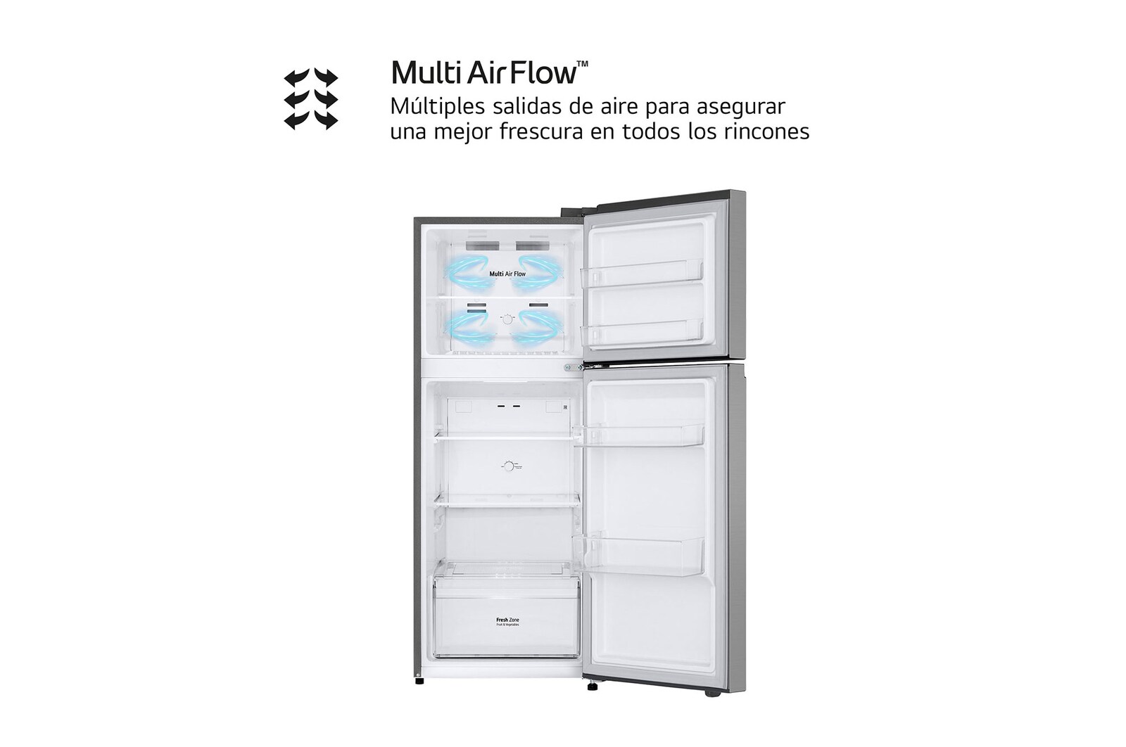 LG Frigorífico Dos Puertas | LG GTBV22PYNJ, Total No Frost, 1,45m, Clasificación E, Inox antihuellas, GTBV22PYNJ