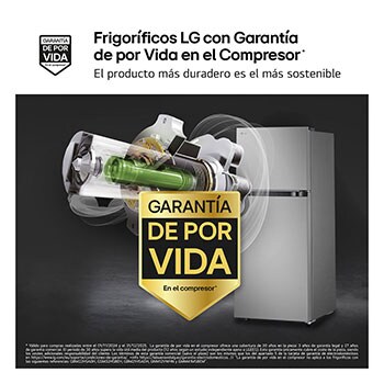 LG Frigorífico Dos Puertas | LG GTBV22PYNJ, Total No Frost, 1,45m, Clasificación E, Inox antihuellas, GTBV22PYNJ