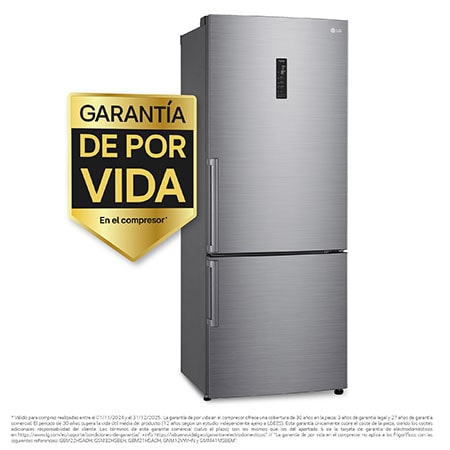 LG Outlet Frigorífico Combi 1,85m, Clasificación E, capacidad de 500l, Inox antihuellas, serie 70cm, GBB567PZCMB.OUTLET
