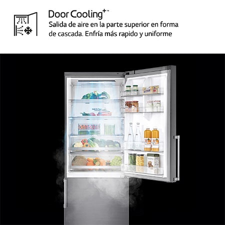 LG Outlet Frigorífico Combi 1,85m, Clasificación E, capacidad de 500l, Inox antihuellas, serie 70cm, GBB567PZCMB.OUTLET