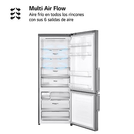 LG Outlet Frigorífico Combi 1,85m, Clasificación E, capacidad de 500l, Inox antihuellas, serie 70cm, GBB567PZCMB.OUTLET