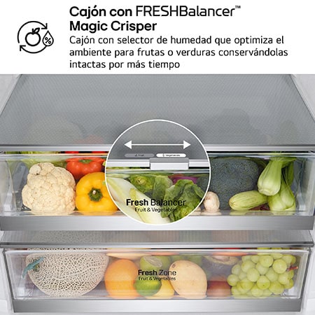 LG Outlet Frigorífico Combi 1,85m, Clasificación E, capacidad de 500l, Inox antihuellas, serie 70cm, GBB567PZCMB.OUTLET