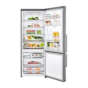 LG Frigorífico Combi 1,85m, Clasificación E, capacidad de 500l, Inox antihuellas, serie 70cm, GBB567PZCMB