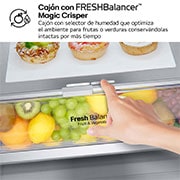 LG Frigorífico Combi Door Cooling+, 2m, Clasificación Un 20% más eficiente que A, capacidad de 419l, acero texturizado antihuellas. Serie 900, GBB92MBB3P