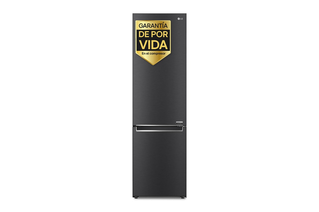 LG Frigorífico Combi 2m, Clasificación un 12% más eficiente que A, 419l, Acero Negro-grisáceo Mate, serie Centum, GBB92MCB2P