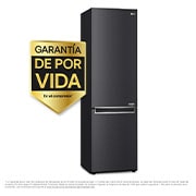 LG Frigorífico Combi 2m, Clasificación un 12% más eficiente que A, 419l, Acero Negro-grisáceo Mate, serie Centum, GBB92MCB2P