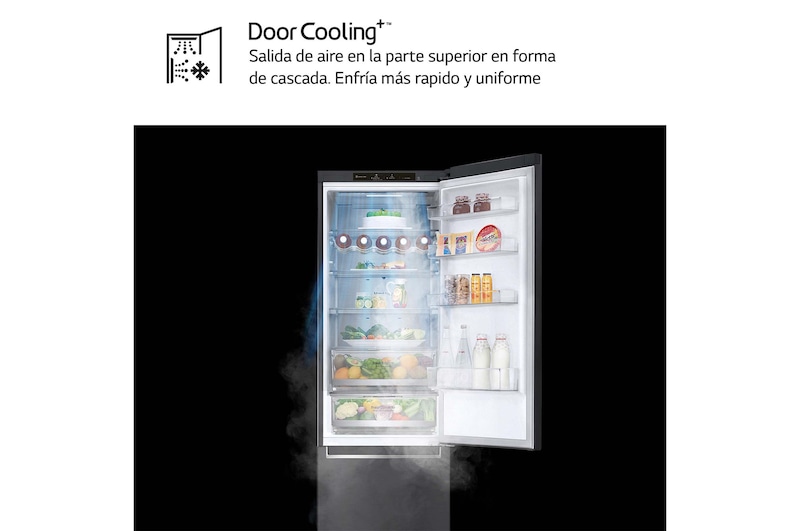 LG Frigorífico Combi 2m, Clasificación un 12% más eficiente que A, 419l, Acero Negro-grisáceo Mate, serie Centum, GBB92MCB2P