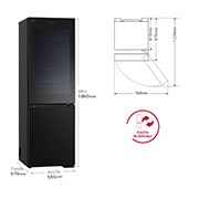 LG Frigorífico Combi Instaview  Door Cooling+, 1,86 m, Clasificación C, capacidad de 352 l,  Acero negro grafito, GBG7190CEV