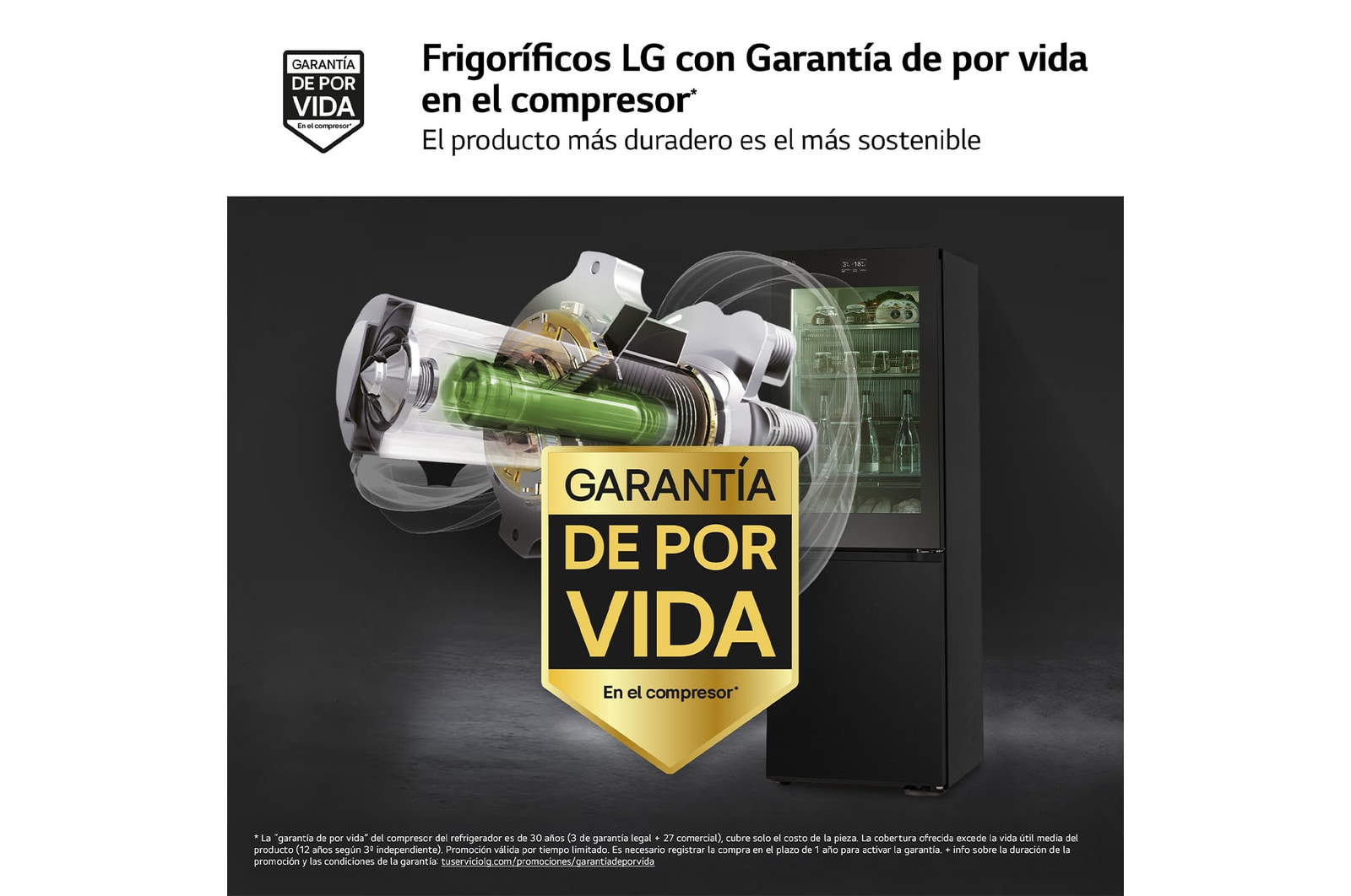 LG Frigorífico Combi Instaview  Door Cooling+, 1,86 m, Clasificación C, capacidad de 352 l,  Acero negro grafito, GBG7190CEV