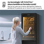 LG Frigorífico Combi Instaview  Door Cooling+, 1,86 m, Clasificación C, capacidad de 352 l,  Acero negro grafito, GBG7190CEV
