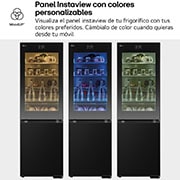 LG Frigorífico Combi Instaview  Door Cooling+, 1,86 m, Clasificación C, capacidad de 352 l,  Acero negro grafito, GBG7190CEV