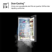 LG Frigorífico Combi Instaview  Door Cooling+, 1,86 m, Clasificación C, capacidad de 352 l,  Acero negro grafito, GBG7190CEV