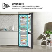 LG Frigorífico Combi Instaview  Door Cooling+, 1,86 m, Clasificación C, capacidad de 352 l,  Acero negro grafito, GBG7190CEV