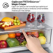 LG Frigorífico Combi Instaview  Door Cooling+, 1,86 m, Clasificación C, capacidad de 352 l,  Acero negro grafito, GBG7190CEV