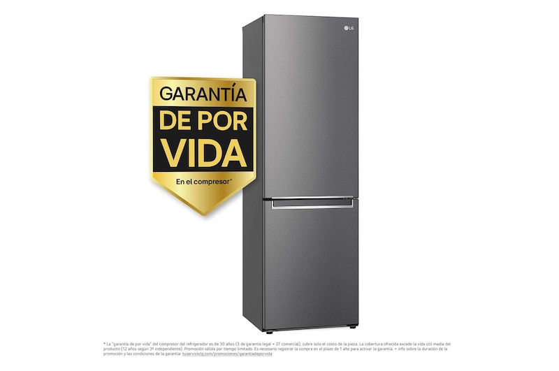 LG Frigorífico Combi 1,86m, Clasificación D, capacidad de 374l, Inox grafito , serie P-600 , GBP61DSPGN