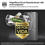 LG Frigorífico Combi 1,86m, Clasificación D, capacidad de 374l, Inox grafito , serie P-600 , GBP61DSPGN