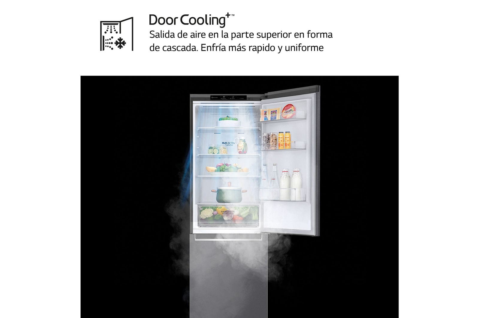 LG Frigorífico Combi 1,86m, Clasificación D, capacidad de 374l, Inox grafito , serie P-600 , GBP61DSPGN