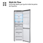 LG Frigorífico Combi 1,86m, Clasificación D, capacidad de 374l, Inox grafito , serie P-600 , GBP61DSPGN