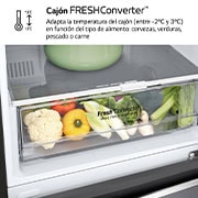 LG Frigorífico Combi 1,86m, Clasificación D, capacidad de 374l, Inox grafito , serie P-600 , GBP61DSPGN