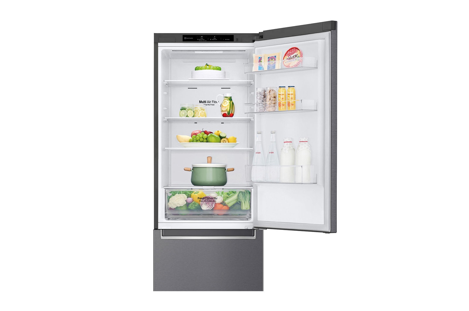 LG Frigorífico Combi 1,86m, Clasificación D, capacidad de 374l, Inox grafito , serie P-600 , GBP61DSPGN