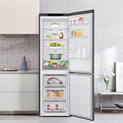 LG Frigorífico Combi 1,86m, Clasificación D, capacidad de 374l, Inox grafito , serie P-600 , GBP61DSPGN