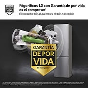 LG Frigorífico Combi Door Cooling+, 2 metros , Clasificación A, capacidad de 419L, Inox antihuellas , serie P-600, GBP62PZNAC
