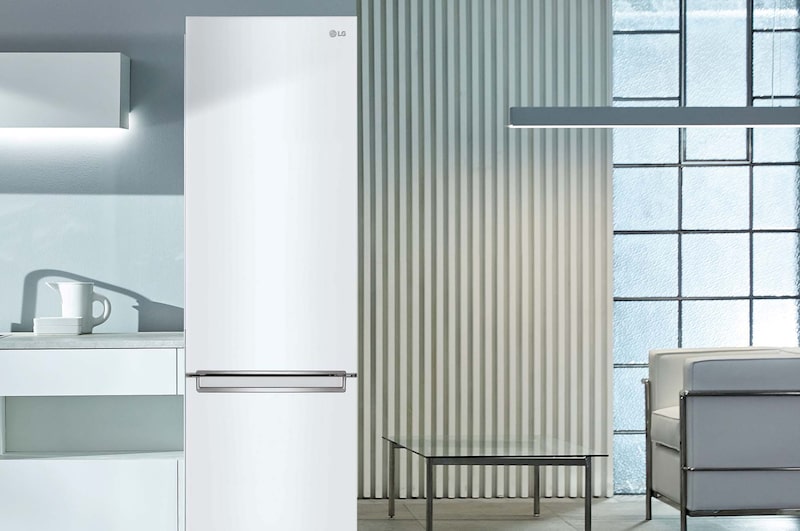LG Frigorífico Combi Door Cooling+, 2m, Clasificación C, capacidad de 419l, Blanco, serie P-600, GBP62SWNCN1