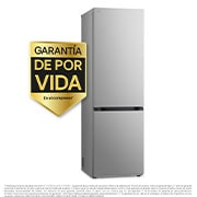 LG Frigorífico Combi Door Cooling+,  1,86m, Clasificación C, capacidad de 374l, inox antihuellas. Serie 300, GBV3100CPY vista frontal ladeada, GBV3100CPY