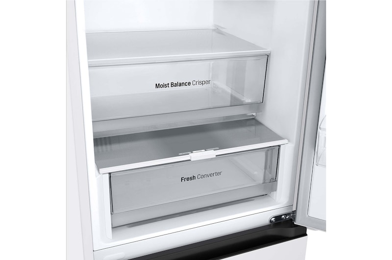 LG Frigorífico Combi Door Cooling+, 1,86m, Clasificación E, capacidad de 374l, Blanco. Serie 300, GBV3100ESW