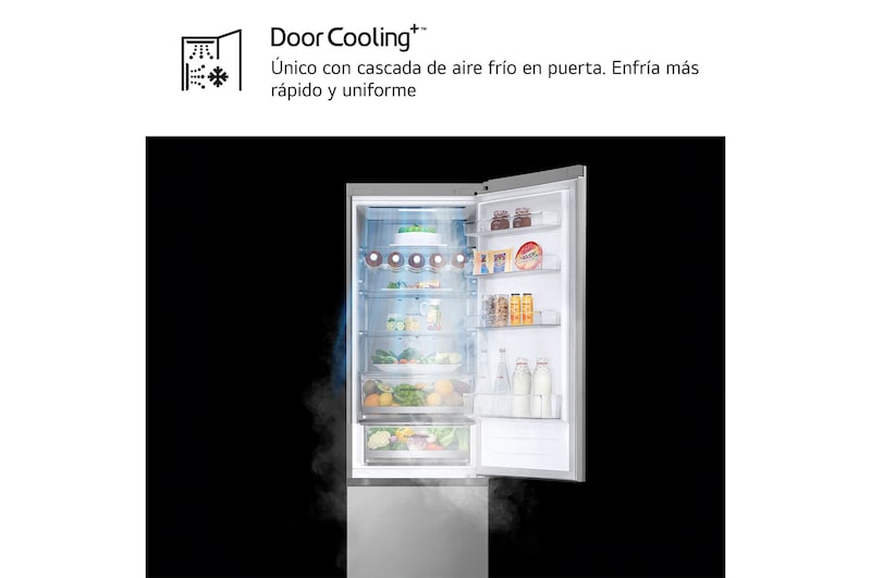 LG Outlet Frigorífico Combi Door Cooling+, 2,03m, Clasificación C, capacidad de 419l, inox antihuellas. Serie 500, GBV5250CPY.OUTLET