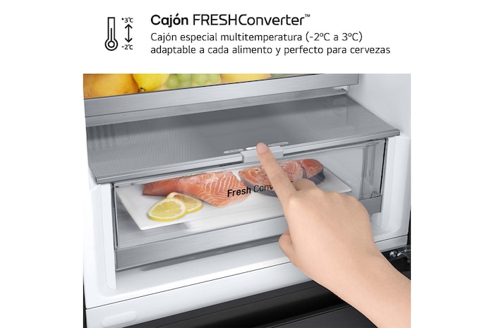 LG Door Cooling+, 2 m, Clasificación D, capacidad de 419 l, Acero negro-grisáceo mate antihuellas, GBV5250DEP, GBV5250DEP
