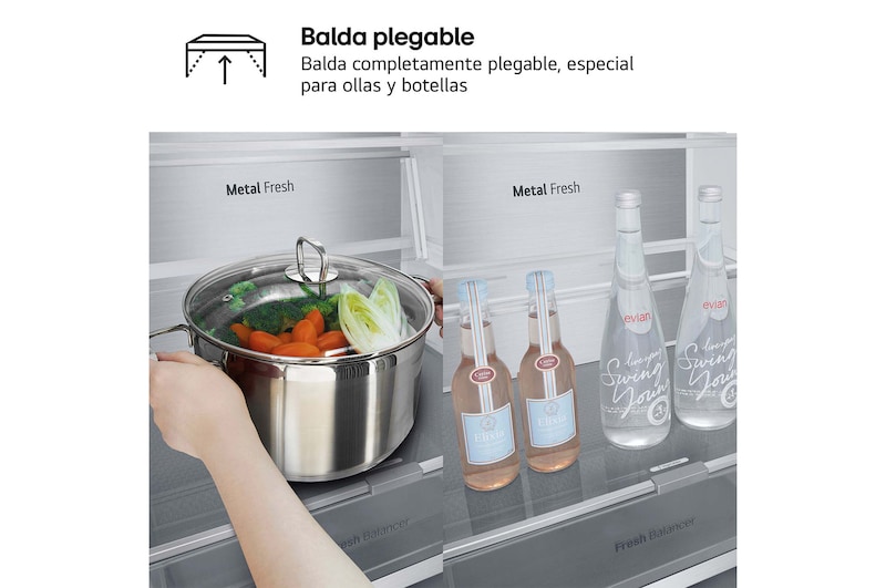 LG Frigorífico Combi Door Cooling+,  1,86m, Clasificación C, capacidad de 374l, blanco. Serie 700, GBV7180CSW