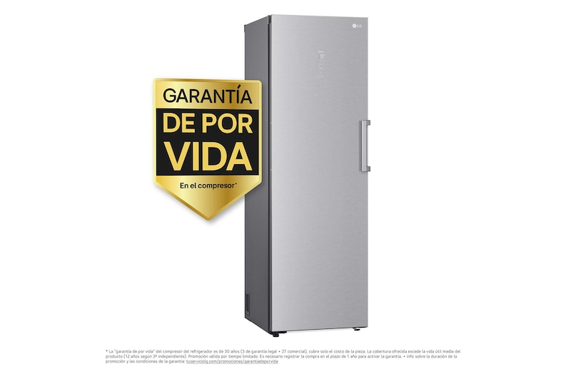 LG Congelador 1 puerta Total No Frost, Clasificación D, 355 L, Acero inoxidable texturizado , GFM61MBCSF