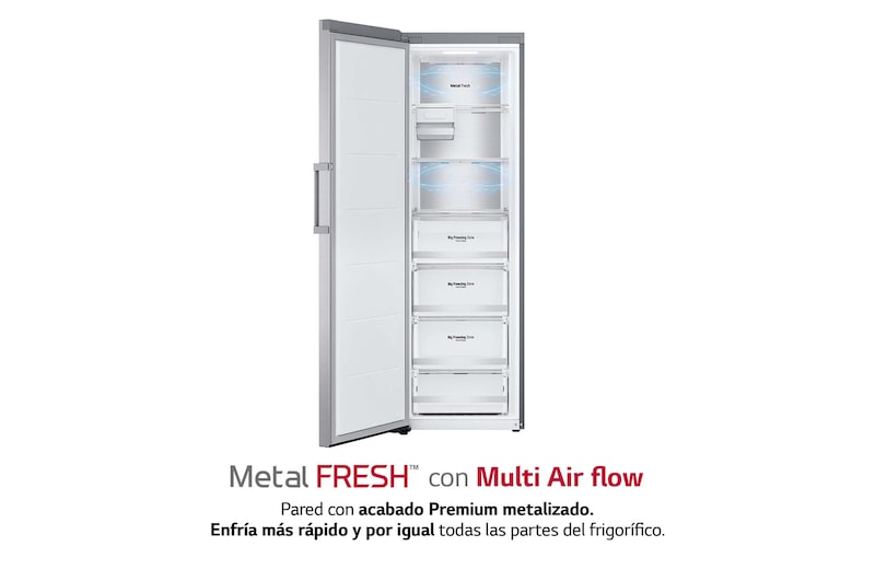 LG Congelador 1 puerta Total No Frost, Clasificación D, 355 L, Acero inoxidable texturizado , GFM61MBCSF