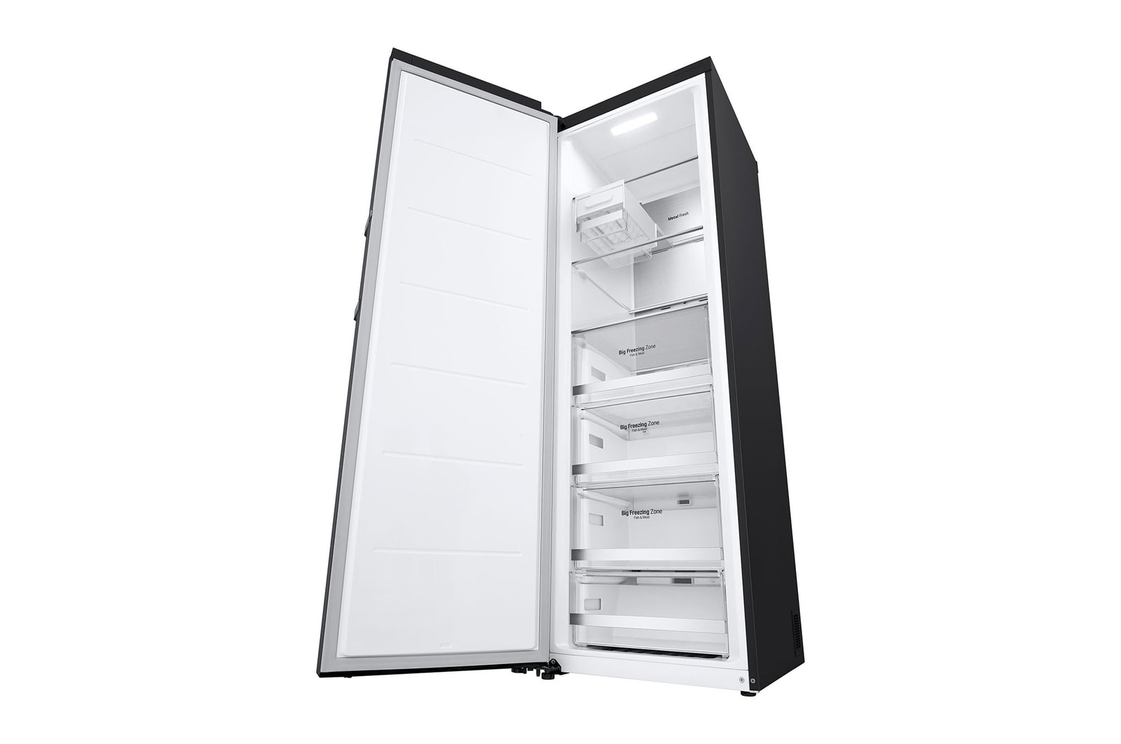 LG Congelador Total No Frost, Clasificación D, 355 L, Acero Negro-grisáceo mate, GFM61MCCSF