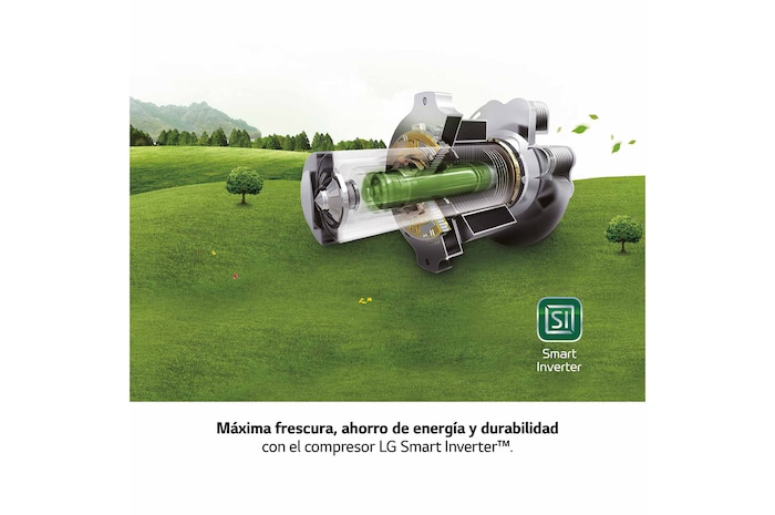 LG Congelador 1 Puerta Total No Frost Smart Inverter, Clasificación E, 355 L, <br> Inox antihuellas, GFT41PZGSZ