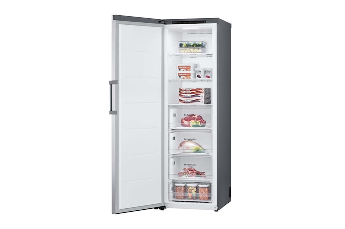 LG Congelador 1 Puerta Total No Frost Smart Inverter, Clasificación E, 355 L, <br> Inox antihuellas, GFT41PZGSZ