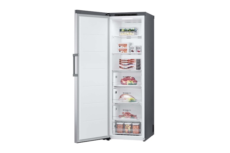 LG Congelador 1 Puerta Total No Frost Smart Inverter, Clasificación E, 355 L, <br> Inox antihuellas, GFT41PZGSZ