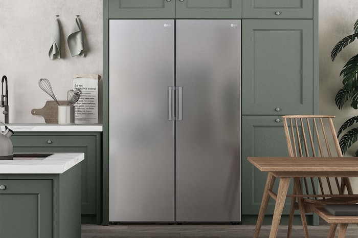 LG Congelador 1 Puerta Total No Frost Smart Inverter, Clasificación E, 355 L, <br> Inox antihuellas, GFT41PZGSZ