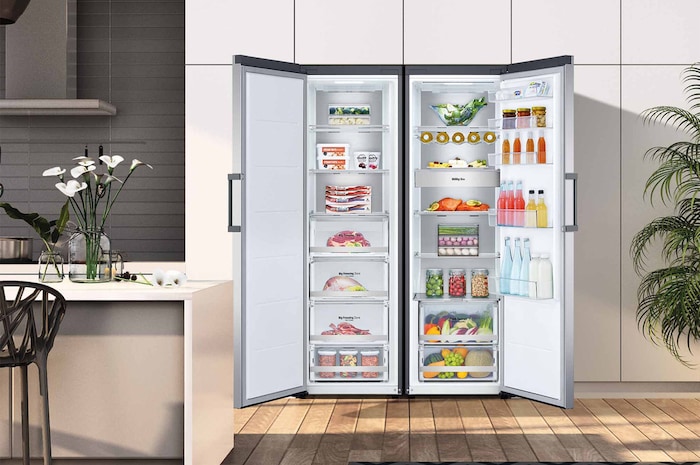 LG Congelador 1 Puerta Total No Frost Smart Inverter, Clasificación E, 355 L, <br> Inox antihuellas, GFT41PZGSZ