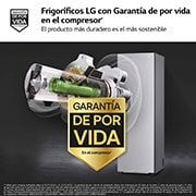 LG Frigorífico 1 puerta Door Cooling, Total No frost, Clasificación D, 413L, Acero inoxidable texturizado, GLM71MBCSF