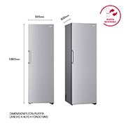 LG Frigorífico 1 puerta Door Cooling, Total No frost, Clasificación D, 413L, Acero inoxidable texturizado, GLM71MBCSF