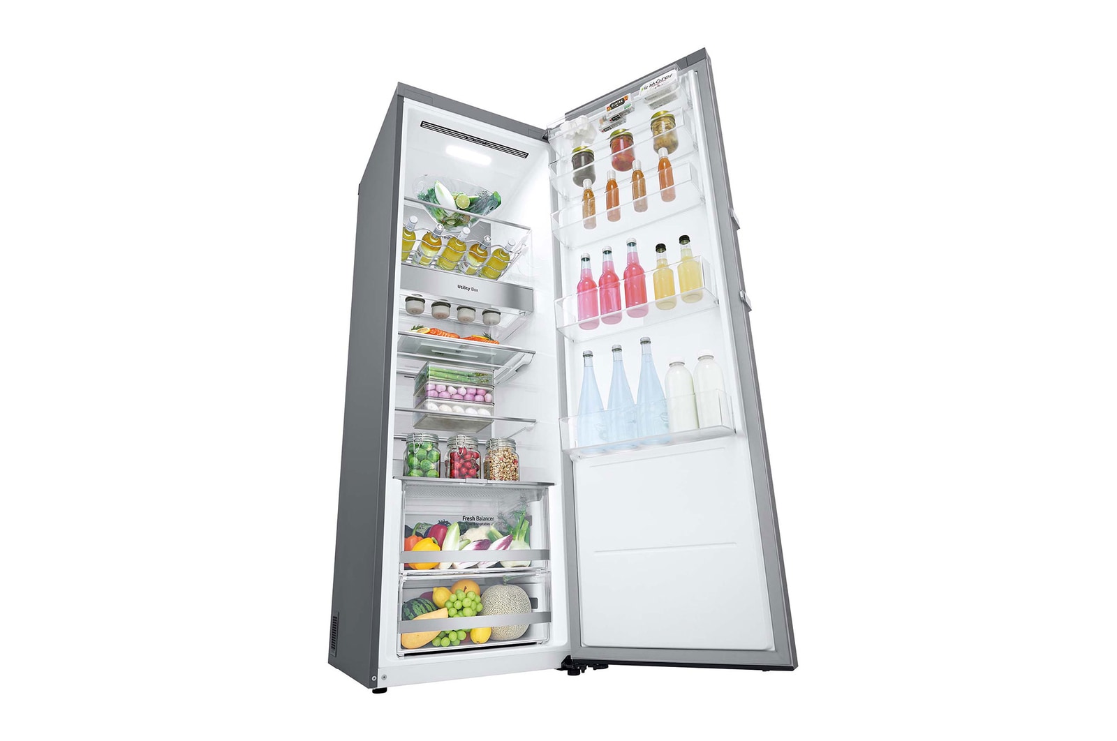 LG Frigorífico 1 puerta Door Cooling, Total No frost, Clasificación D, 413L, Acero inoxidable texturizado, GLM71MBCSF