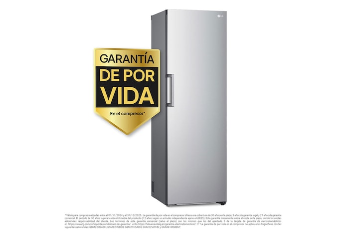 LG Frigorífico 1 puerta Door cooling, Total No Frost, Clasificación E, 413L, Inox antihuellas, GLT51PZGSZ
