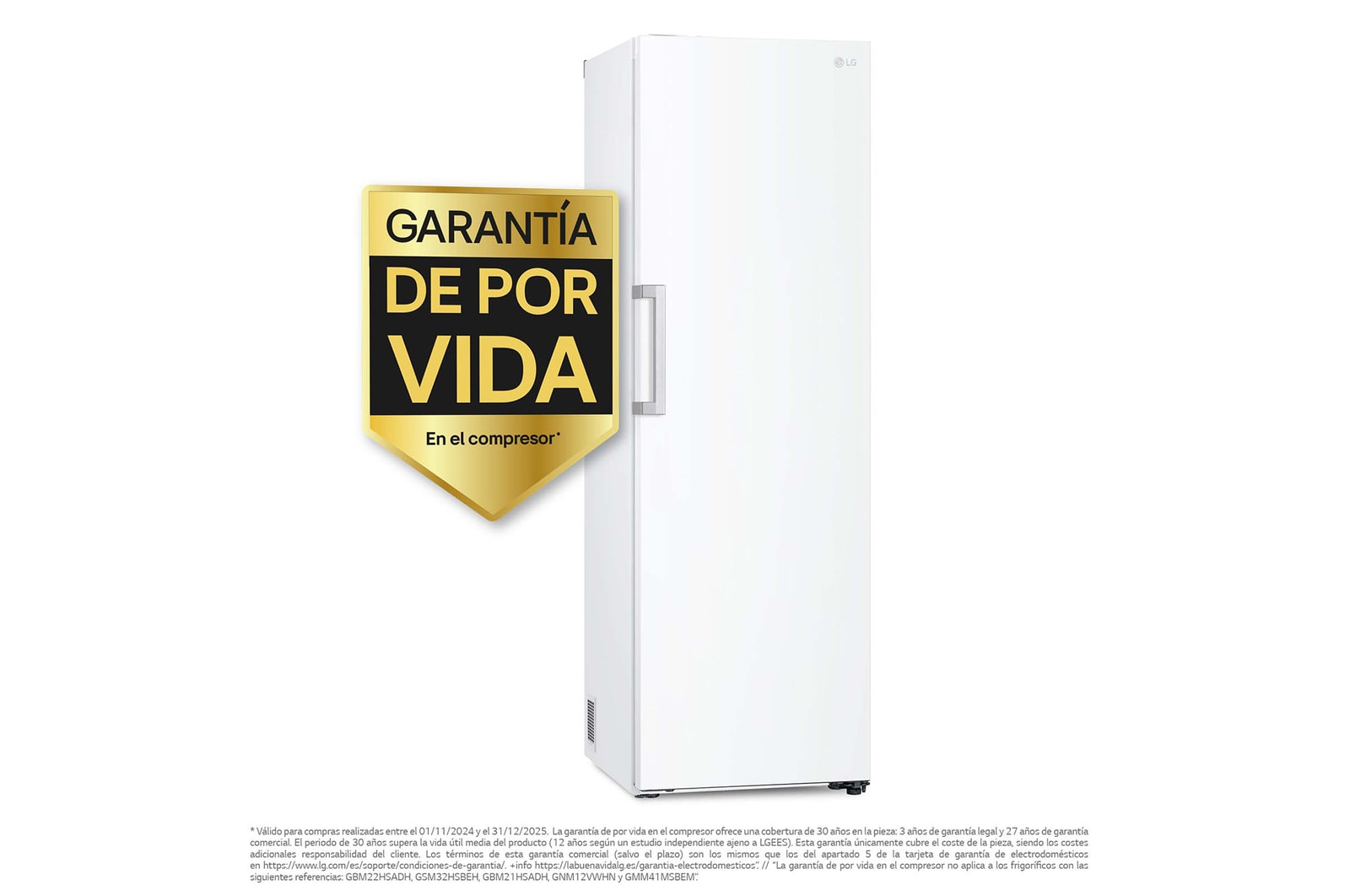 LG Nevera 1 Puerta DoorCooling + Clasificación E, 386L  - Blanco, GLT51SWGSZ