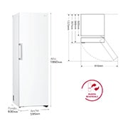 LG Nevera 1 Puerta DoorCooling + Clasificación E, 386L  - Blanco, GLT51SWGSZ