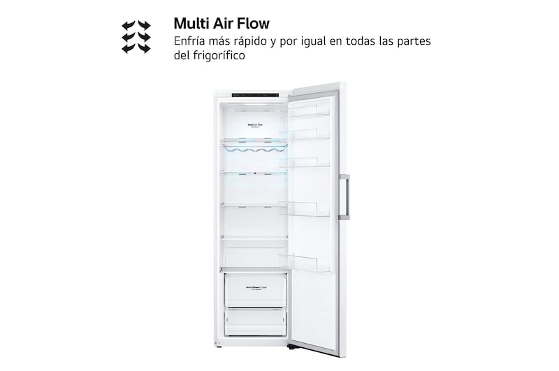 LG Frigorífico 1 Puerta DoorCooling + Clasificación E, 386L - Blanco, GLT51SWGSZ