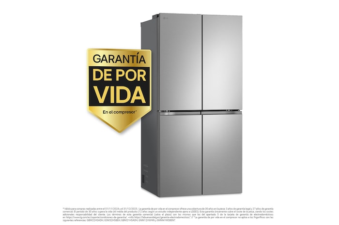 LG Frigorífico American Combi Ancho 83cm, Clasificación E, 530 L, Inox antihuellas, GMB860PYDE