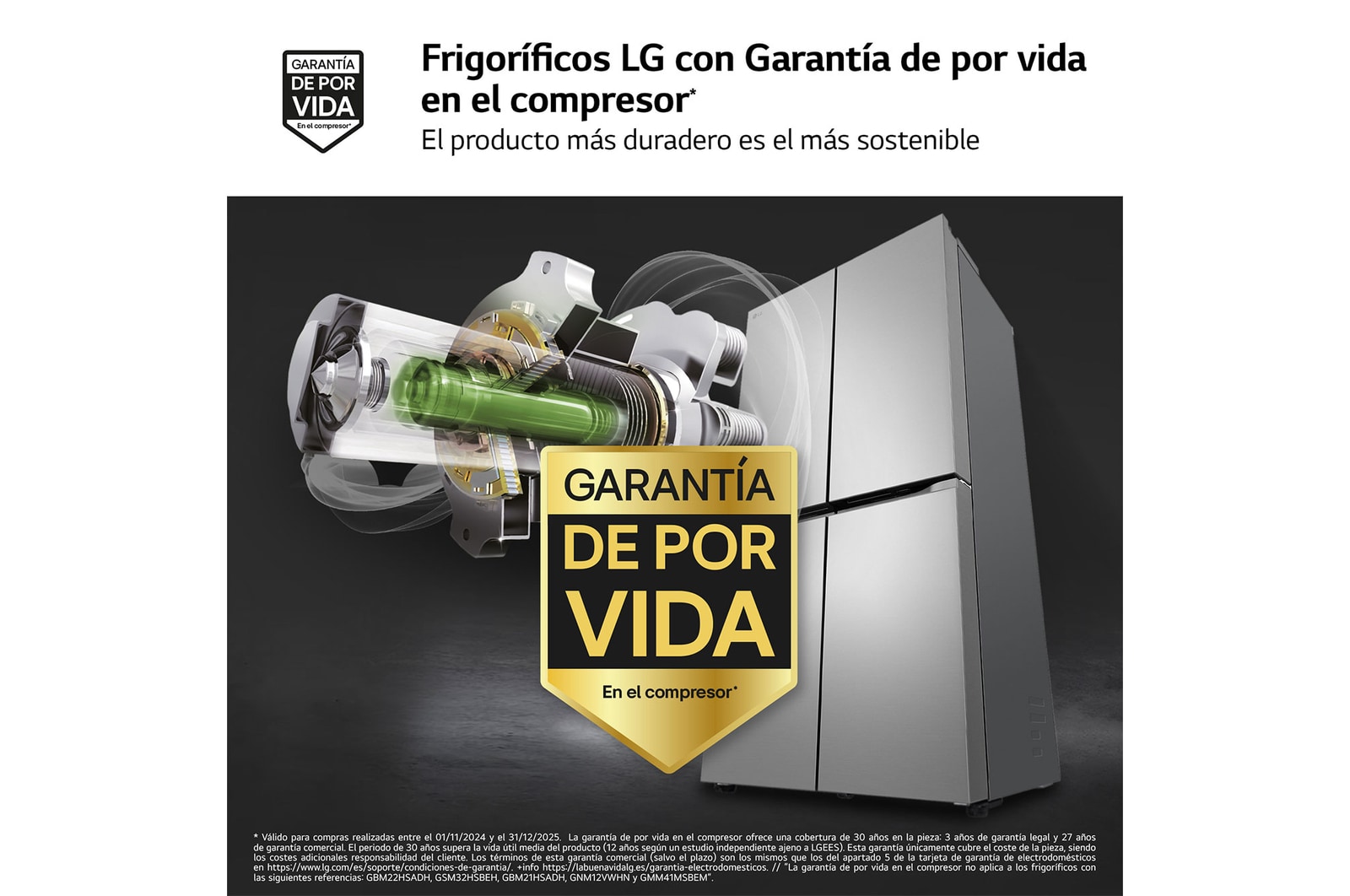 LG Frigorífico American Combi Ancho 83cm, Clasificación E, 530 L, Inox antihuellas, GMB860PYDE