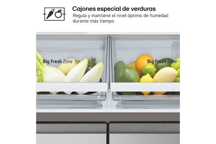 LG Frigorífico American Combi Ancho 83cm, Clasificación E, 530 L, Inox antihuellas, GMB860PYDE